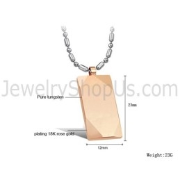Colgante De Tungsteno Pulido En Oro Rosa C638
