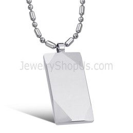 Colgante Rectangular De Plata Y Tungsteno C638