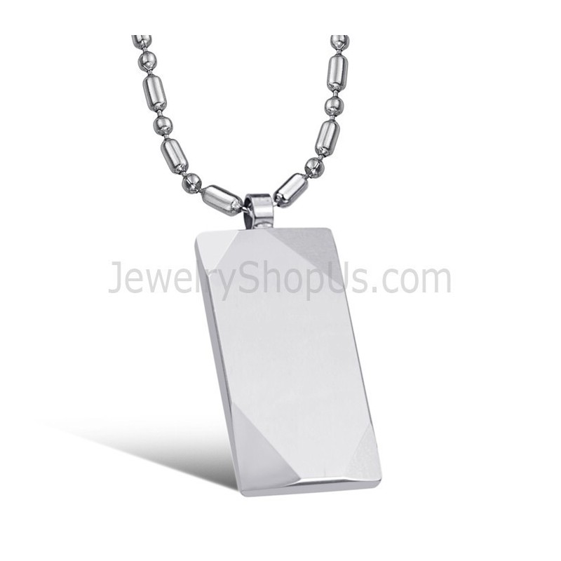 Colgante Rectangular De Plata Y Tungsteno C638 Colgante Rectangular De Plata Y Tungsteno C638