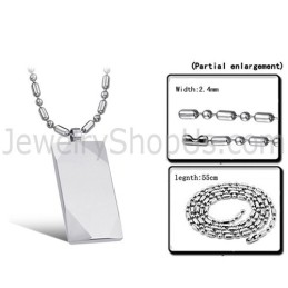 Colgante Rectangular De Plata Y Tungsteno C638