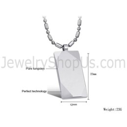 Colgante Rectangular De Plata Y Tungsteno C638