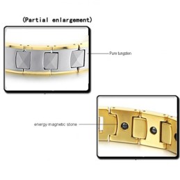 Pulsera De Salud Con Energía Magnética De Tungsteno Pulido De Alta Calidad, Oro De 18 Quilates C940