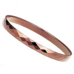 Pulsera De Pareja De Tungsteno Pulido En Oro Rosa C889