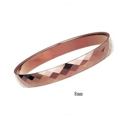 Pulsera De Pareja De Tungsteno Pulido En Oro Rosa C889