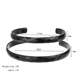 Brazaletes De Pareja De Tungsteno Negro Pulido C896