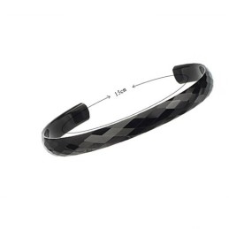 Brazaletes De Pareja De Tungsteno Negro Pulido C896