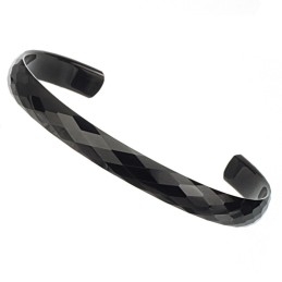 Brazaletes De Pareja De Tungsteno Negro Pulido C896