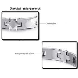 Pulsera De Tungsteno De Alto Brillo Y Piedra Magnética Energética C938