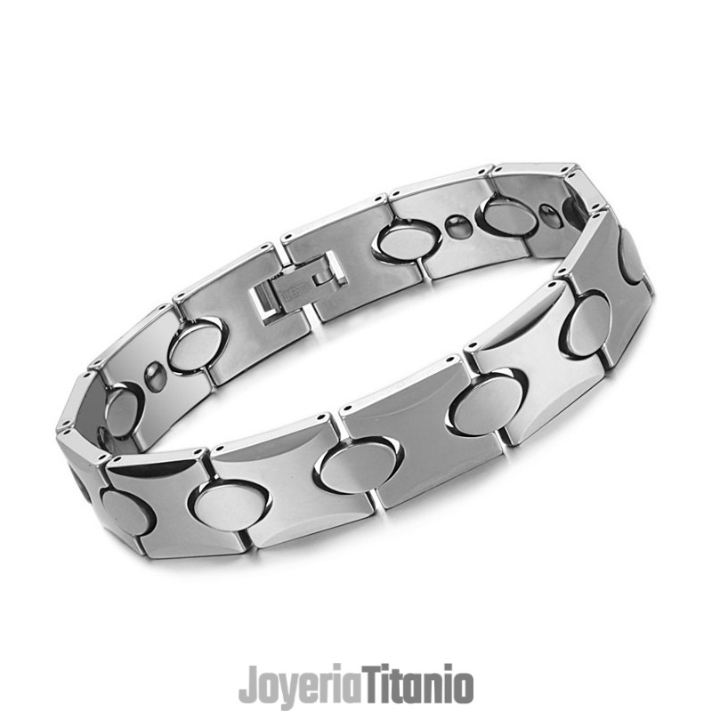 Pulsera De Plata De Tungsteno Con Piedra Magnética Energética C944 Pulsera De Plata De Tungsteno Con Piedra Magnética Energética C944