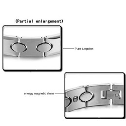 Pulsera De Plata De Tungsteno Con Piedra Magnética Energética C944