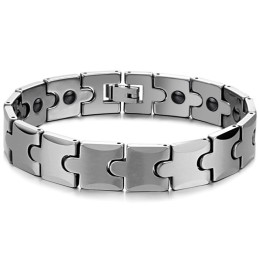 Pulsera De Salud Con Energía Magnética De Tungsteno Y Eslabones De Trigo C440