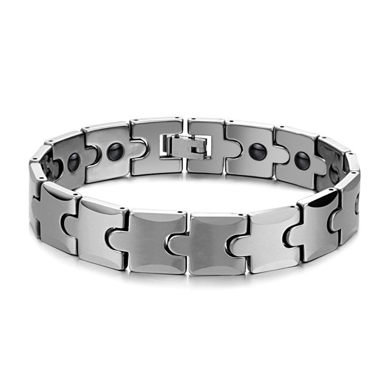 Pulsera De Salud Con Energía Magnética De Tungsteno Y Eslabones De Trigo C440
