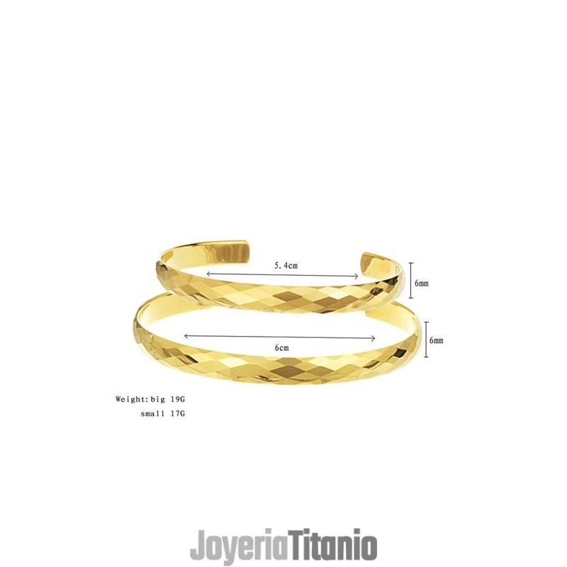 Pulsera De Pareja Con Diseño Multifacético Intrincado De Oro Y Tungsteno Pulido C893