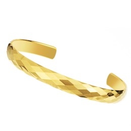 Pulsera De Pareja Con Diseño Multifacético Intrincado De Oro Y Tungsteno Pulido C893