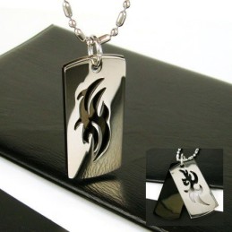 Collar Con Colgante De Titanio Puro Con Símbolo De Dos Capas Para Hombre, Cadena Gratis