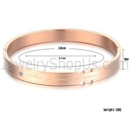Brazaletes De Pareja De Tatanium En Oro Rosa Con Diamantes De Imitación C710
