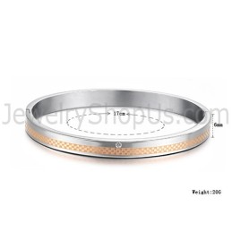 Brazaletes De Pareja Tatanium En Oro Rosa Y Rejilla Negra Con Diamantes De Imitación C746