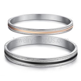 Brazaletes De Pareja Tatanium En Oro Rosa Y Negro C869