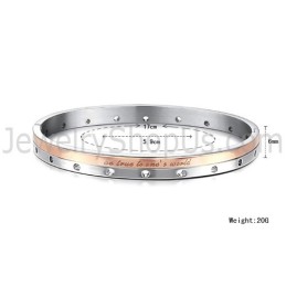 Brazaletes De Pareja Tatanium En Oro Rosa Y Negro "Sé Fiel A Tu Mundo" Con Agujeros Circulares C868