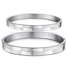 Brazaletes De Pareja De Rejilla Simple De Tatanio C855
