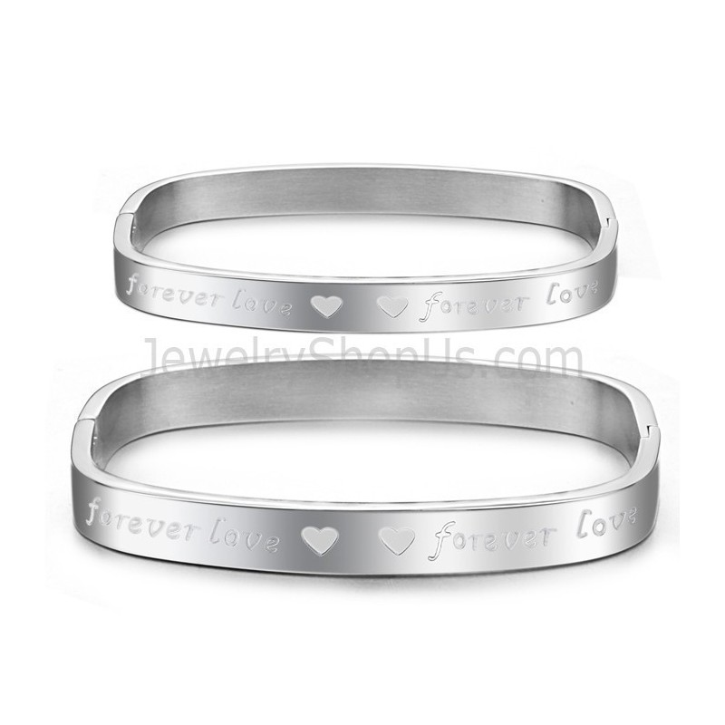 Brazaletes De Pareja "Foreverlove" De Tatanium Square C865 Brazaletes De Pareja "Foreverlove" De Tatanium Square C865