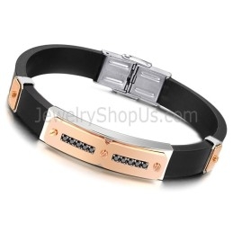 Pulsera De Salud De Titanio Con Energía Magnética De Silicona Para Hombre C703
