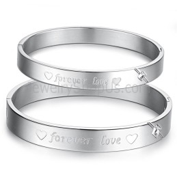 Brazaletes De Pareja Tatanium Sweetheart "Forever Love" Con Pedrería C847