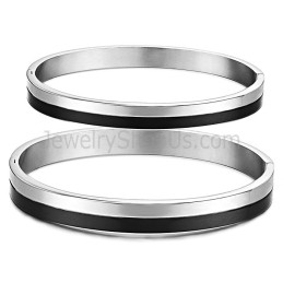 Brazaletes De Tatanium Black Y Couple C822