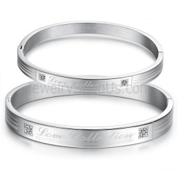 Pulseras De Pareja Tatanium "Colección Amor" Con Pedrería C849