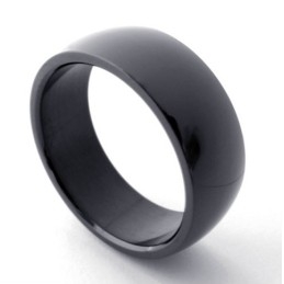 Anillo De Titanio Negro Pulido