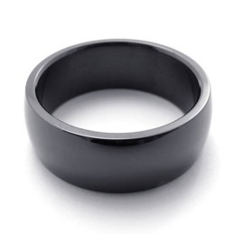 Anillo De Titanio Negro Pulido