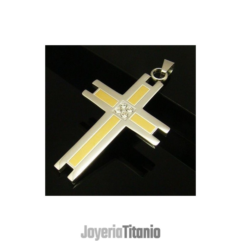 Colgante De Titanio Puro Con Cruz De Hombre Genial