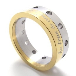 Anillo De Titanio Y Medio Oro