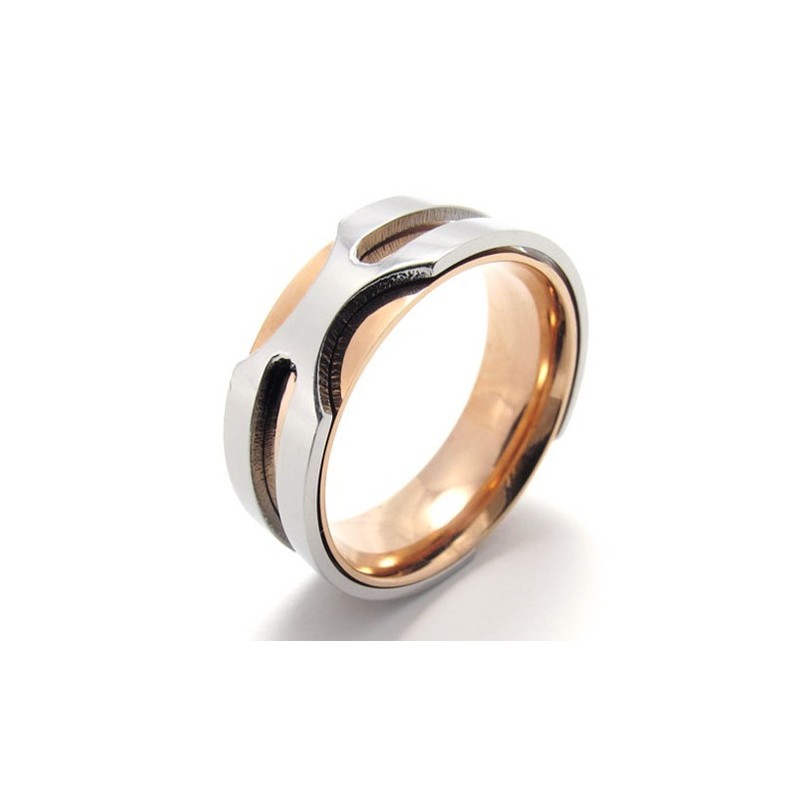Anillo De Titanio Y Oro Rosa Anillo De Titanio Y Oro Rosa