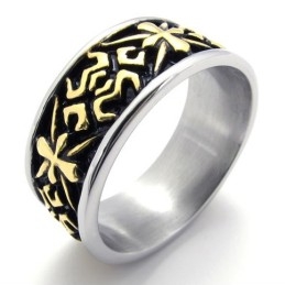 Anillo De Titanio Vintage Dorado