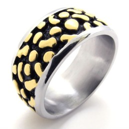 Anillo De Titanio Vintage Dorado