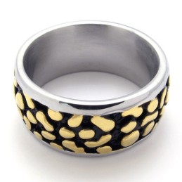 Anillo De Titanio Vintage Dorado