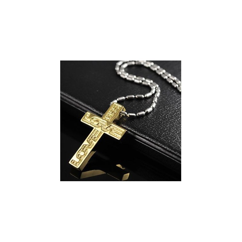 Colgante De Acero De Titanio Con Cruz De Amor Para Hombre De Alta Calidad