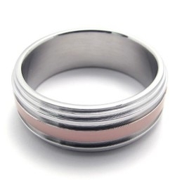 Anillo De Titanio Y Oro Rosa