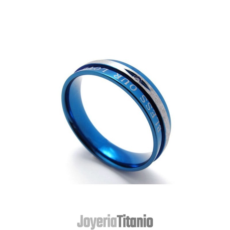 Anillo De Titanio Azul Diamante Anillo De Titanio Azul Diamante
