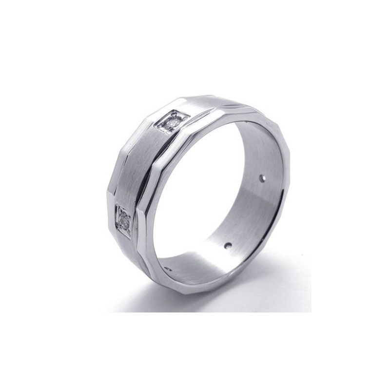 Anillo De Titanio Con Diamantes Anillo De Titanio Con Diamantes