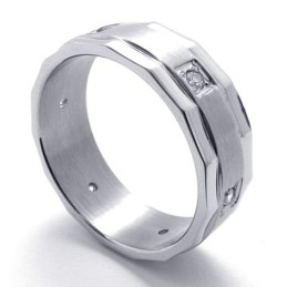 Anillo De Titanio Con Diamantes