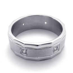 Anillo De Titanio Con Diamantes