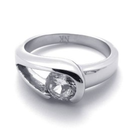 Anillo De Titanio Con Diamantes