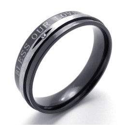 Anillo De Titanio Negro Con Diamantes
