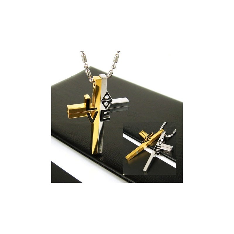 Colgante De Titanio Puro Con Cruz De Amor De Hombre Genial