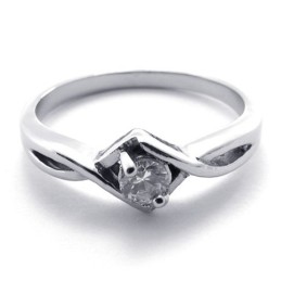 Anillo De Titanio Con Diamantes Para Mujer