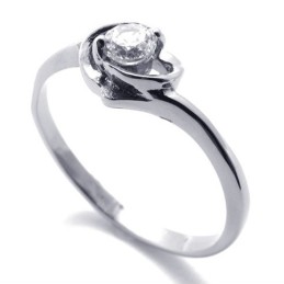 Anillo De Titanio Con Diamantes Para Mujer