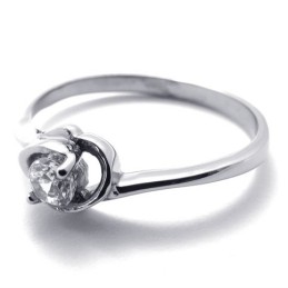 Anillo De Titanio Con Diamantes Para Mujer
