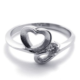Anillo De Titanio Con Diamantes Para Mujer